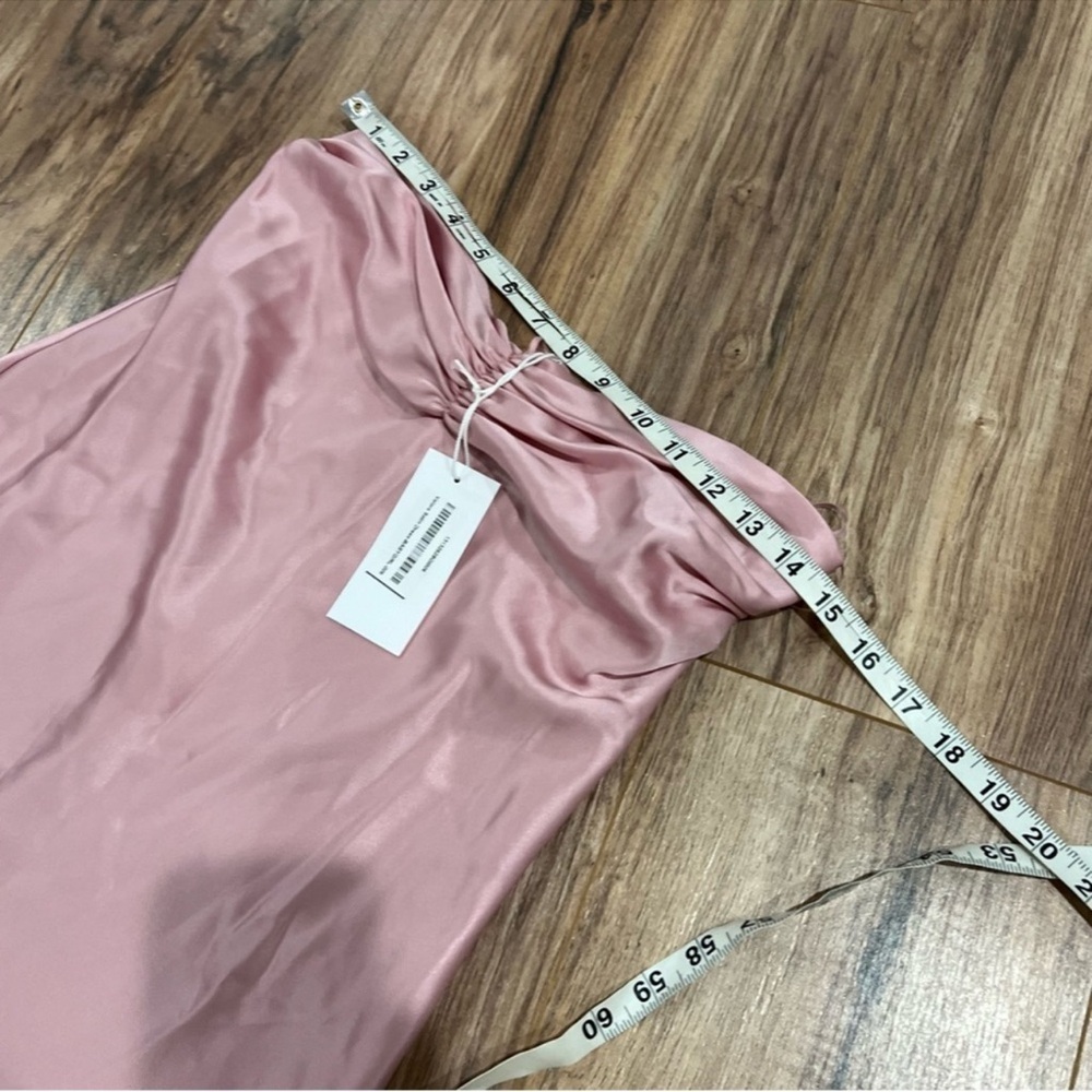NWT Reformation Valora Satin Halter Maxi Dress in Color Babygirl Pink Size 6 - Picture 10 of 15